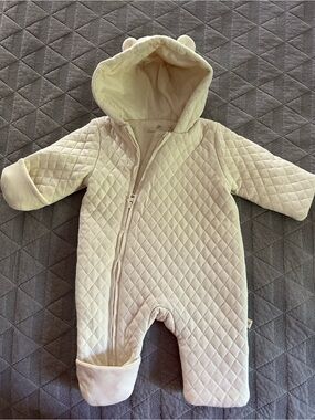 Tiny Kind Cozy Quilted Baby One-Piece Snowsuit - Cream Size 0-3 months